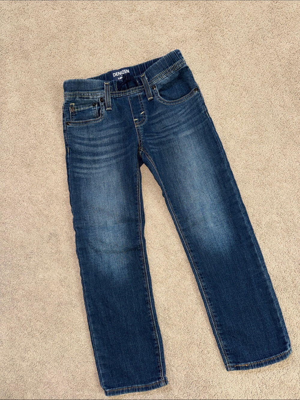 Denizen from Levi's Dark Blue Straight Leg  Elastic waist Jeans
